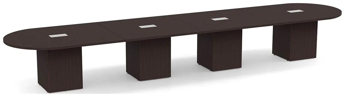 Racetrack Conference Table with Cube Base
