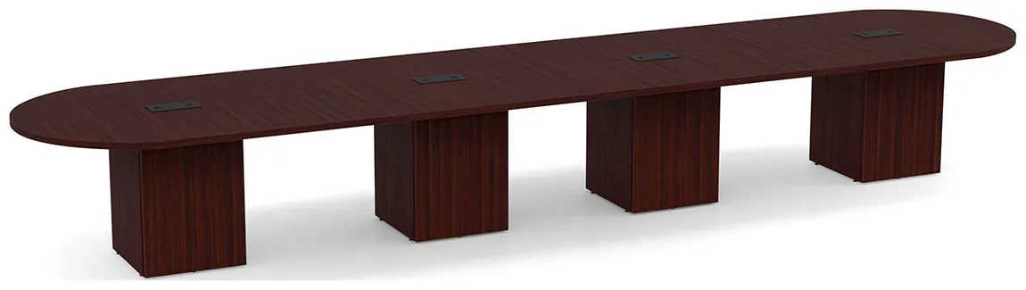 Racetrack Conference Table with Cube Base