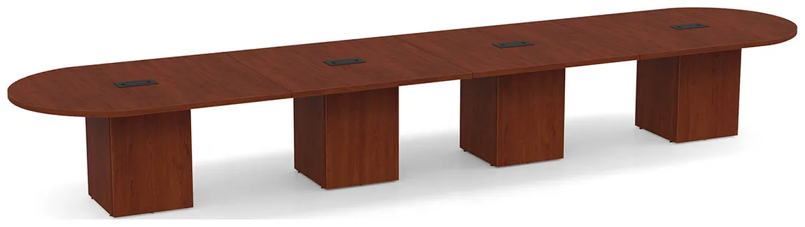 Racetrack Conference Table with Cube Base