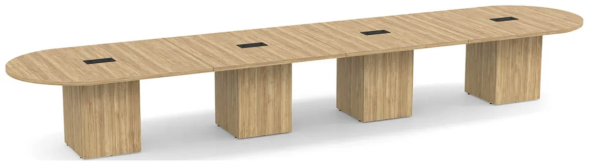 Racetrack Conference Table with Cube Base