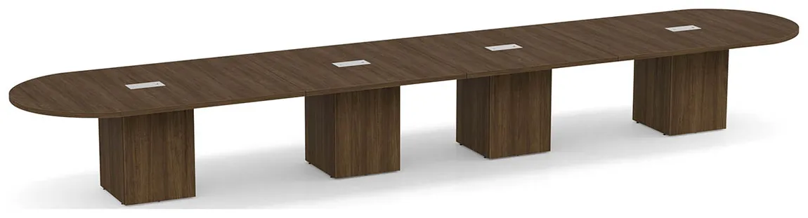 Racetrack Conference Table with Cube Base