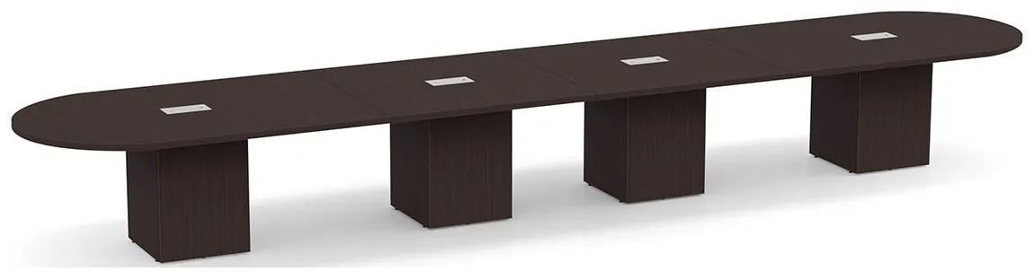 Racetrack Conference Table with Cube Base