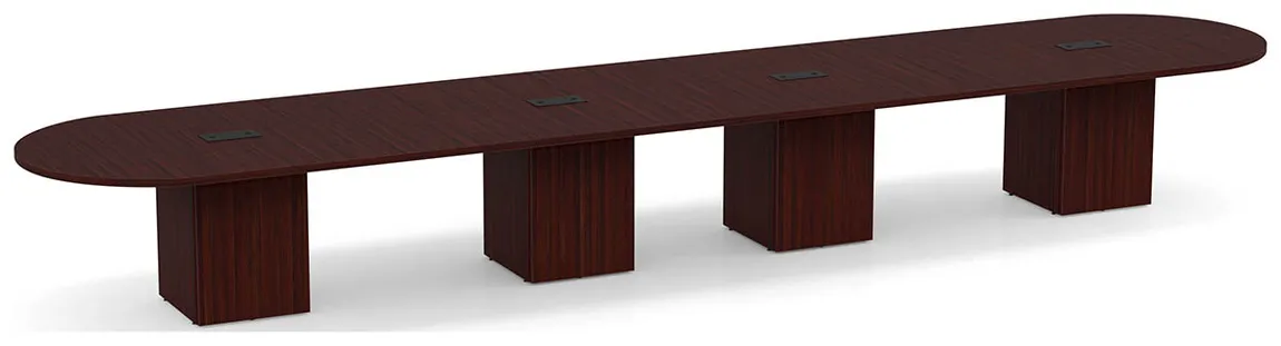 Racetrack Conference Table with Cube Base