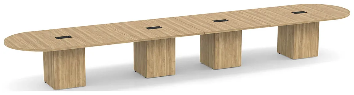 Racetrack Conference Table with Cube Base