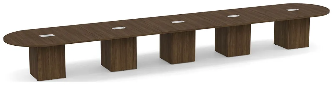 Racetrack Conference Table with Cube Base