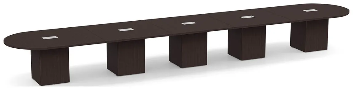 Racetrack Conference Table with Cube Base