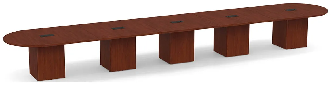 Racetrack Conference Table with Cube Base
