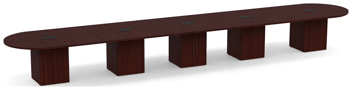 Racetrack Conference Table with Cube Base