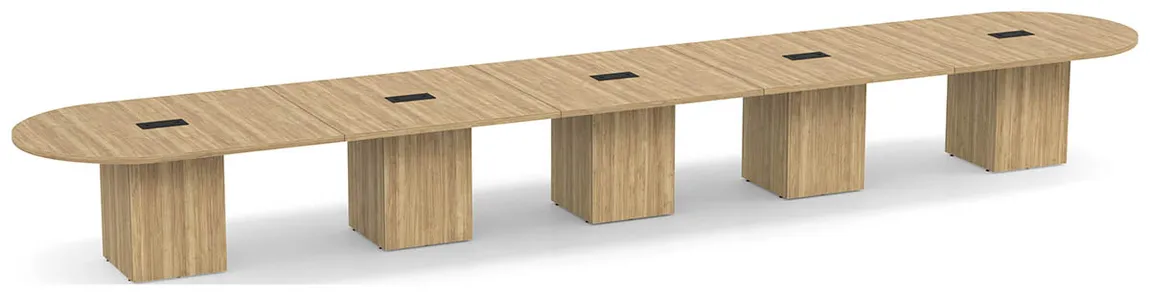 Racetrack Conference Table with Cube Base