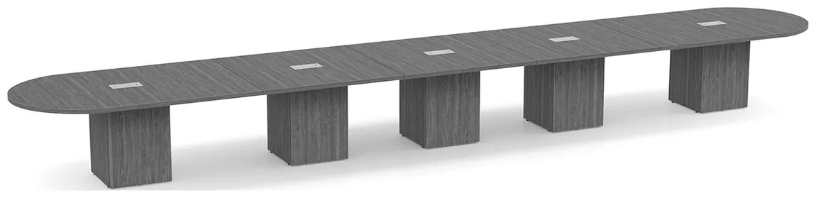 Racetrack Conference Table with Cube Base