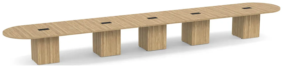 Racetrack Conference Table with Cube Base