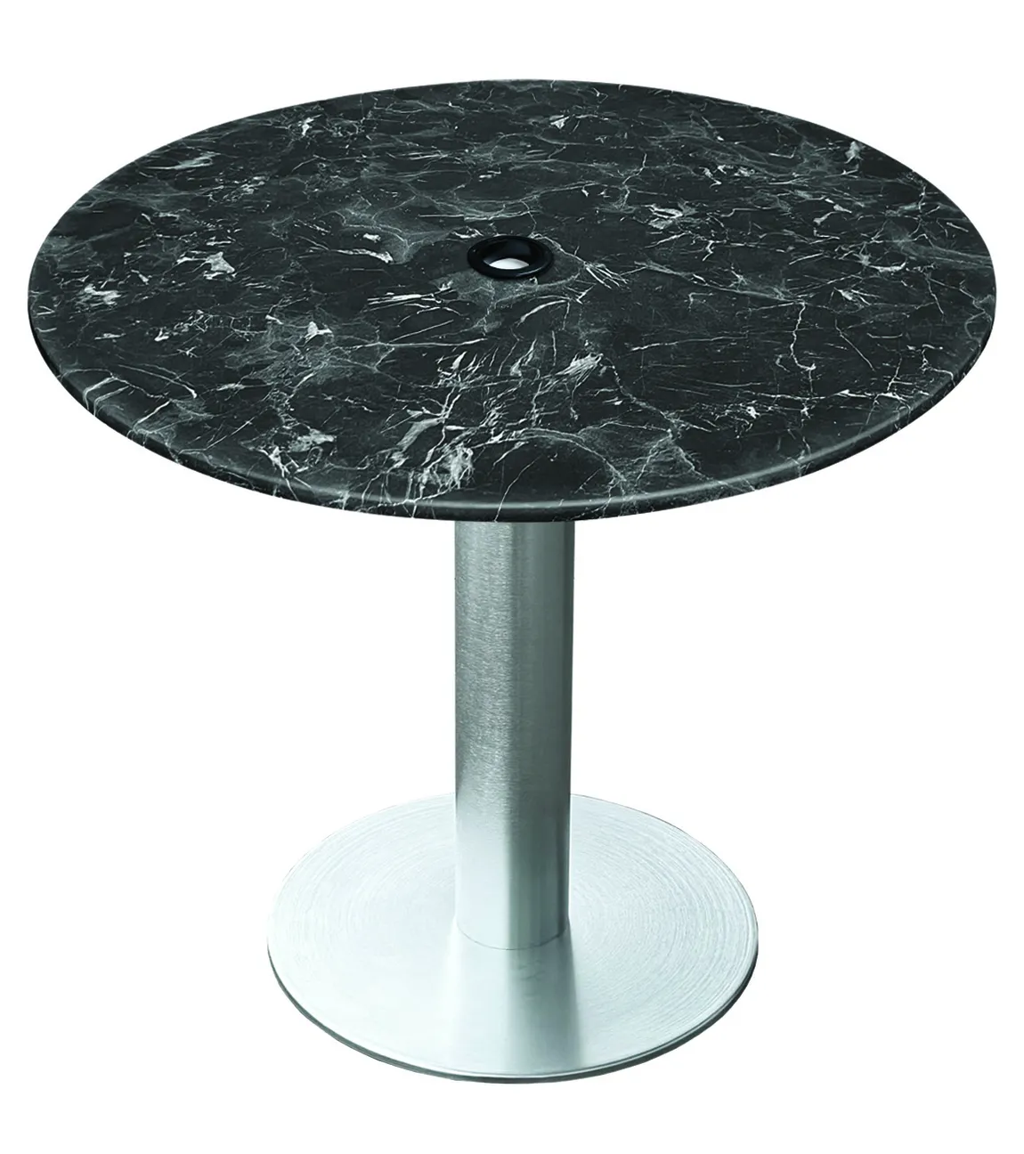 Round Outdoor Table with Umbrella Hole