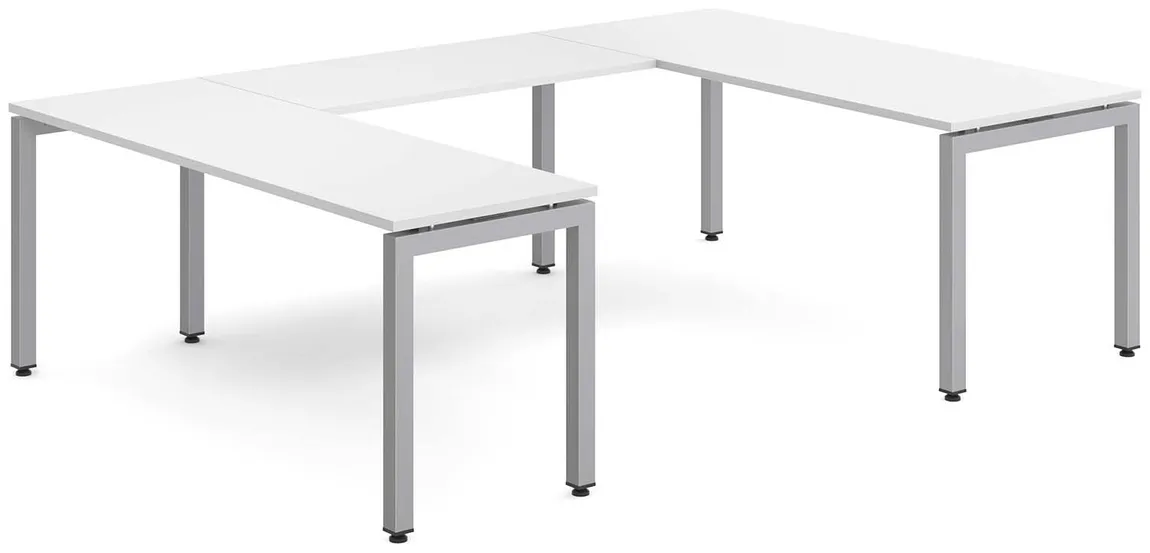 U Shaped Desk with Metal Legs