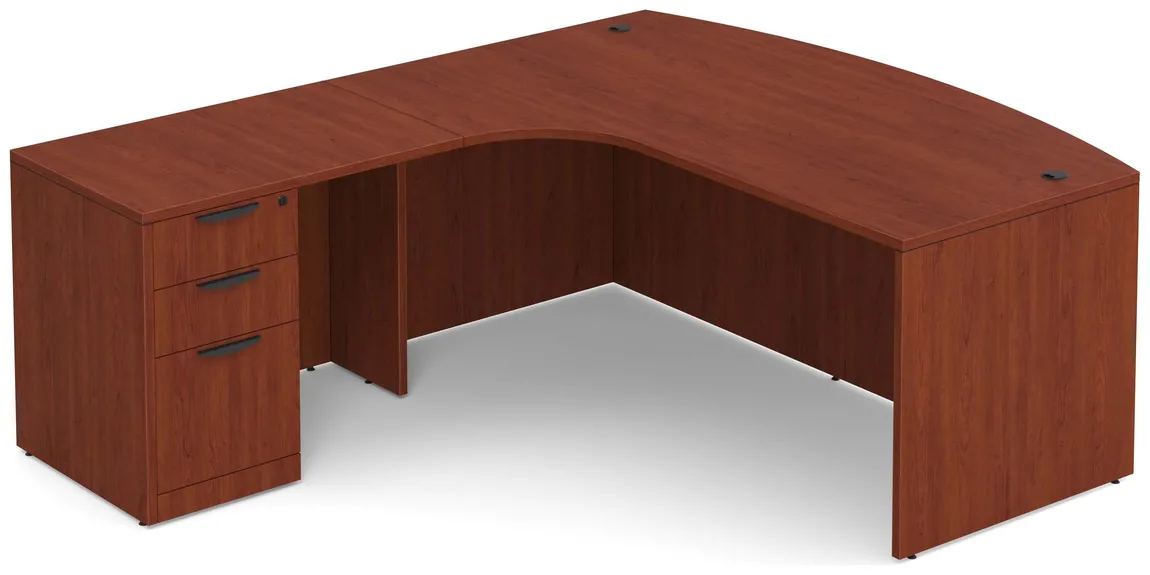 Modern L Shape Desk with Bow Front