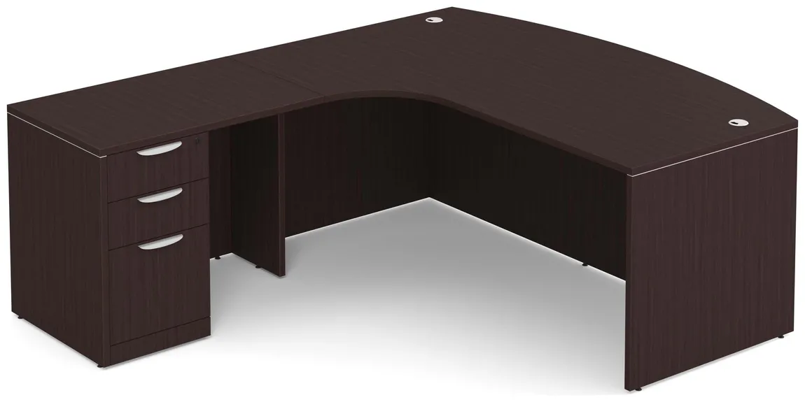 Modern L Shape Desk with Bow Front