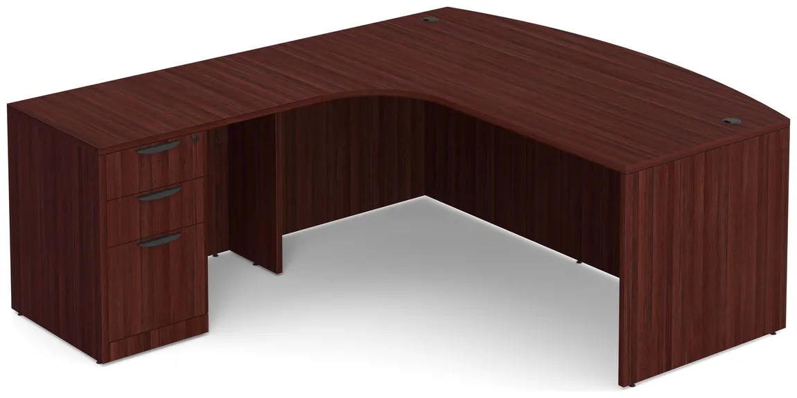 Modern L Shape Desk with Bow Front