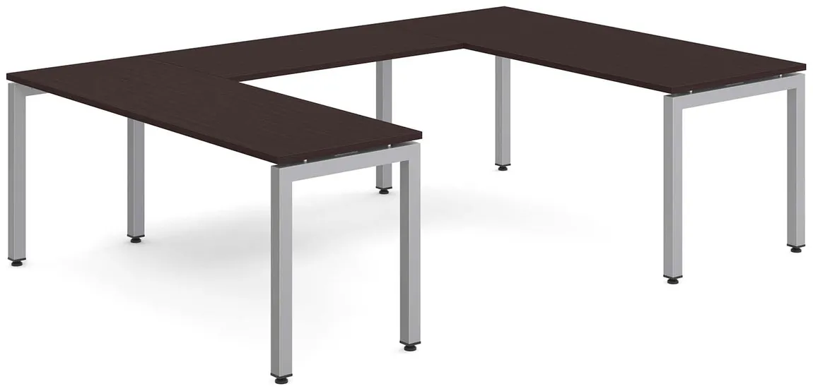 U Shaped Desk with Metal Legs