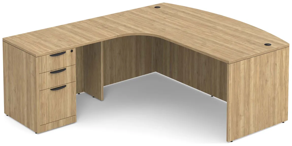 Modern L Shape Desk with Bow Front