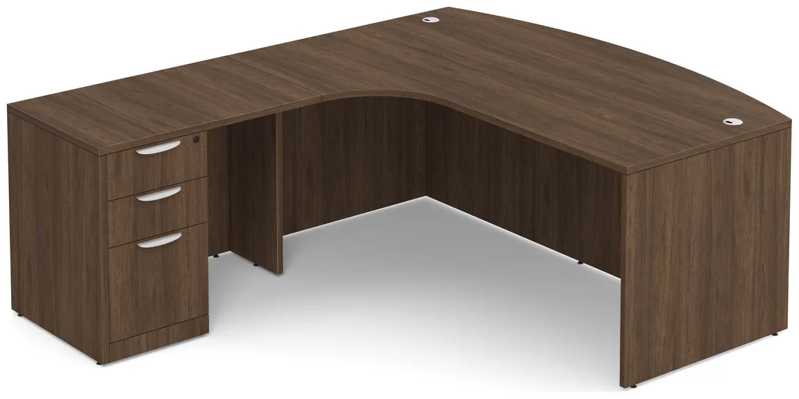 Modern L Shape Desk with Bow Front