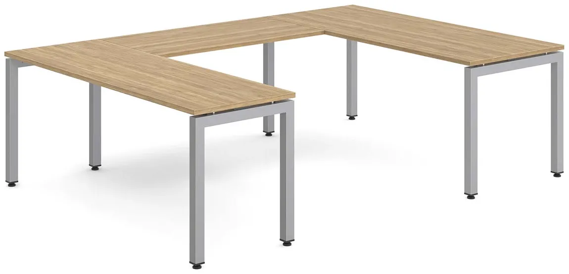 U Shaped Desk with Metal Legs