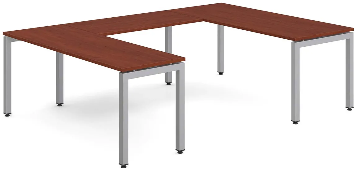 U Shaped Desk with Metal Legs