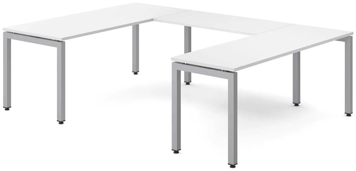 U Shaped Desk with Metal Legs