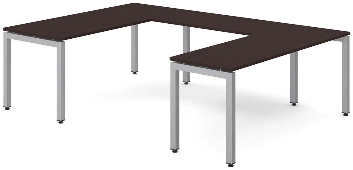 U Shaped Desk with Metal Legs