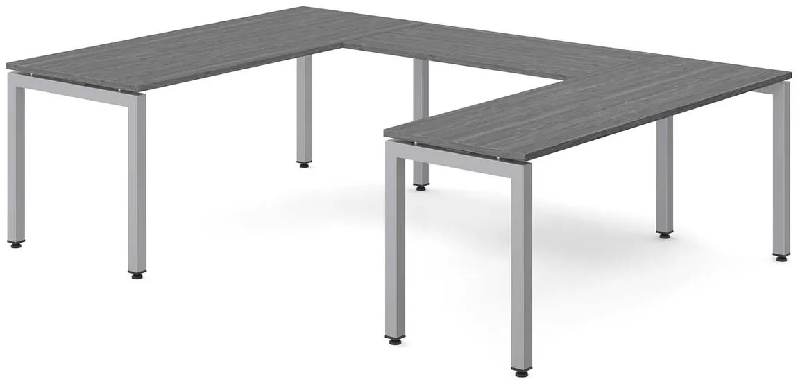 U Shaped Desk with Metal Legs