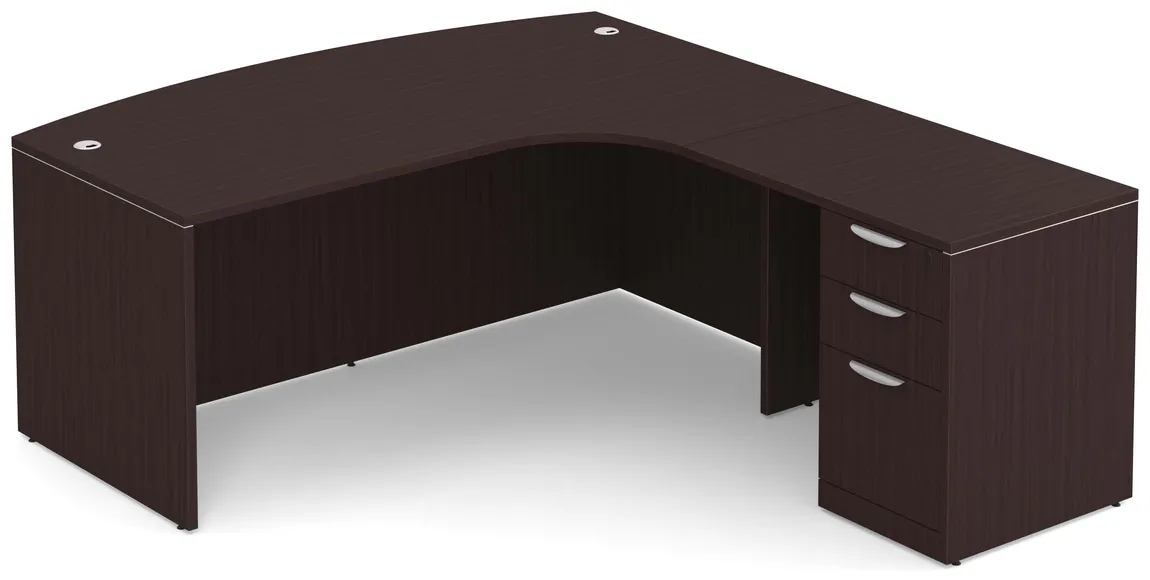 Modern L Shape Desk with Bow Front