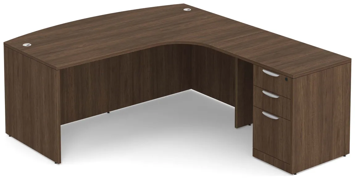 Modern L Shape Desk with Bow Front
