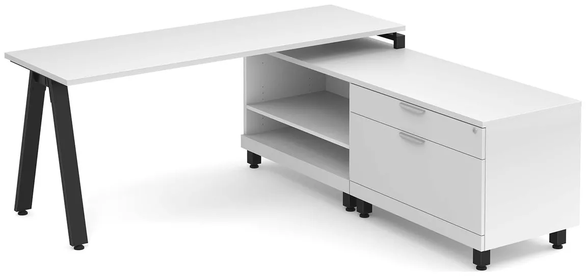 L Shaped Desk with Metal Legs