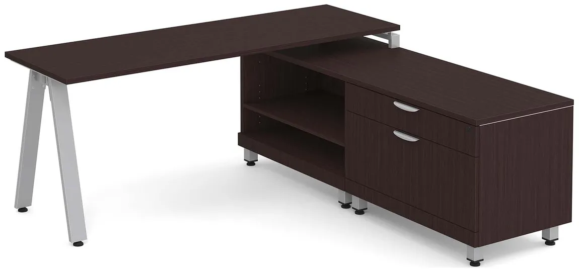 L Shaped Desk with Metal Legs