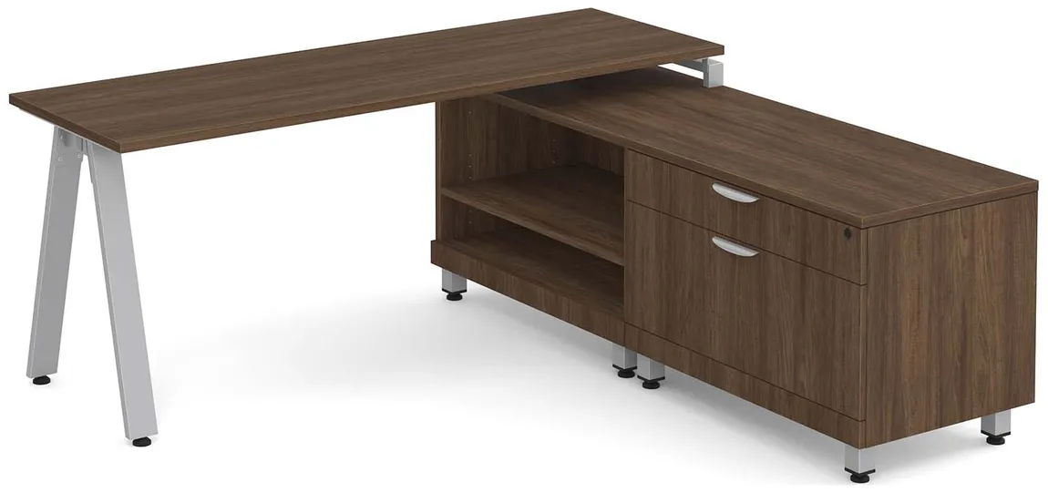 L Shaped Desk with Metal Legs