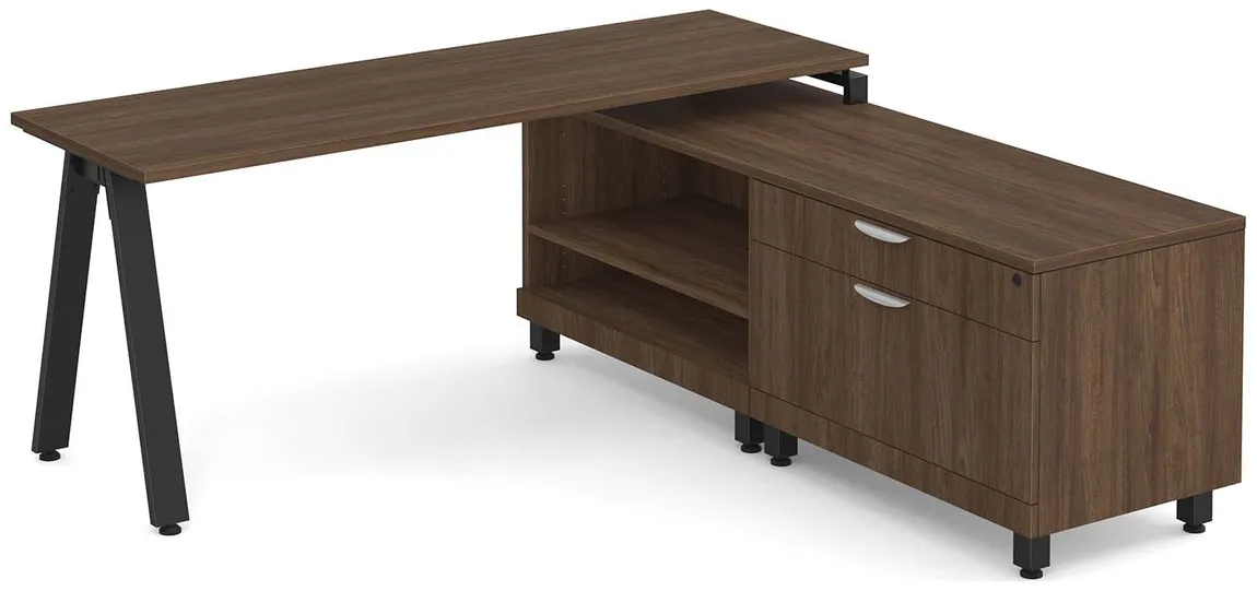 L Shaped Desk with Metal Legs