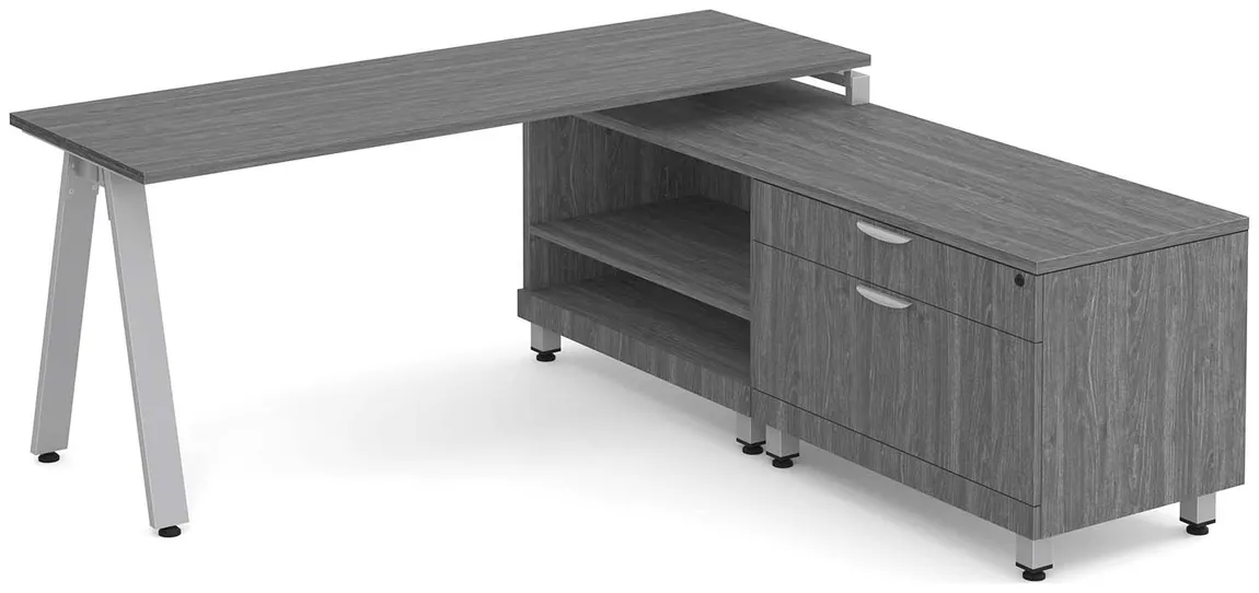 L Shaped Desk with Metal Legs