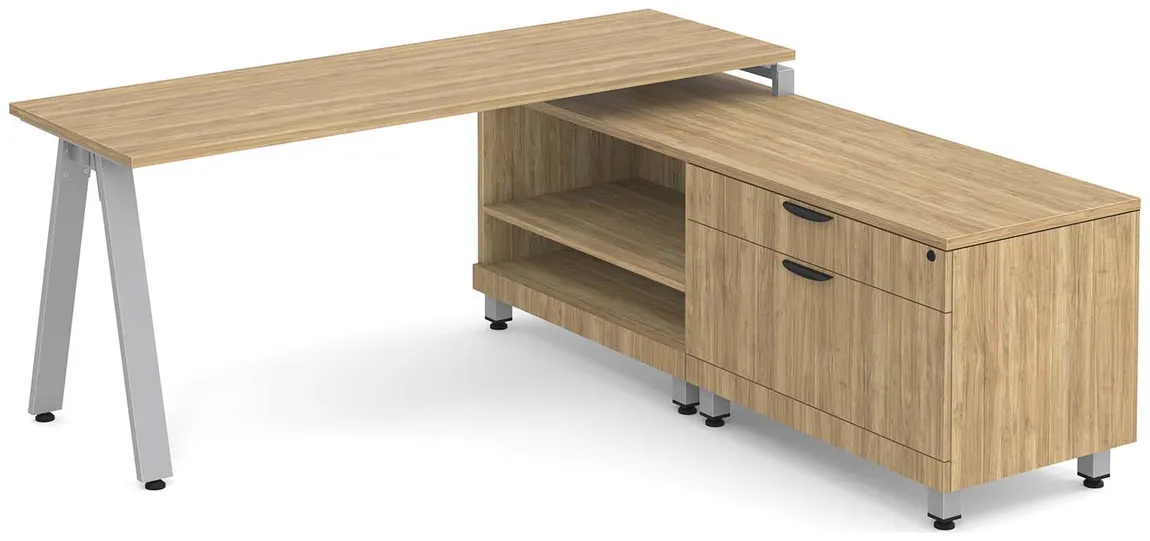 L Shaped Desk with Metal Legs