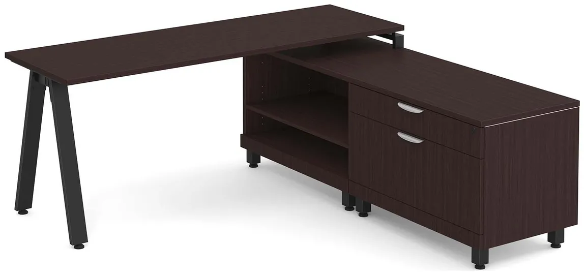 L Shaped Desk with Metal Legs