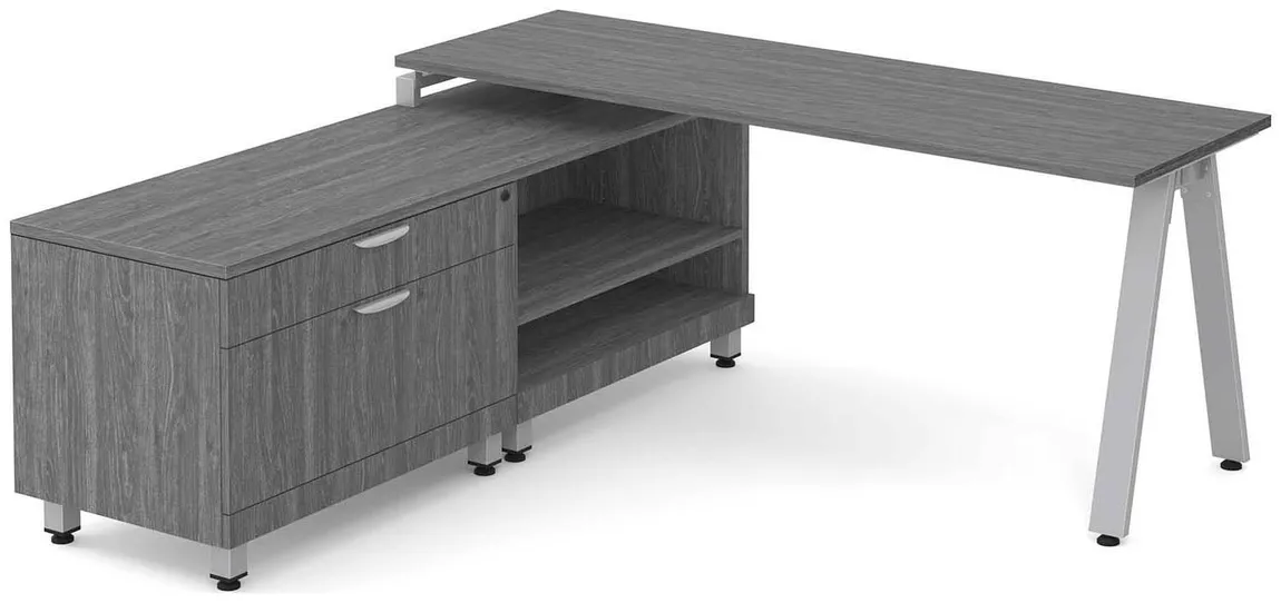 L Shaped Desk with Metal Legs