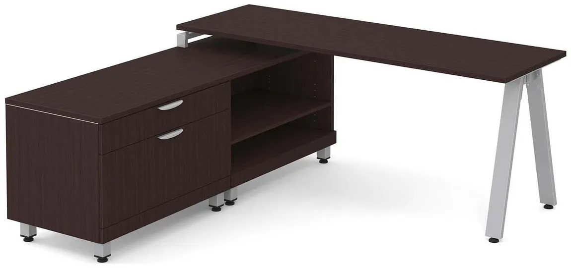 L Shaped Desk with Metal Legs