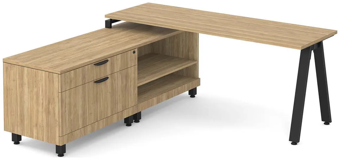 L Shaped Desk with Metal Legs