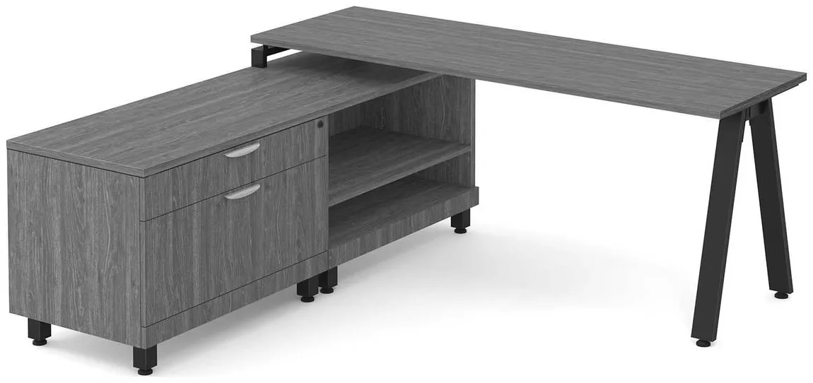 L Shaped Desk with Metal Legs