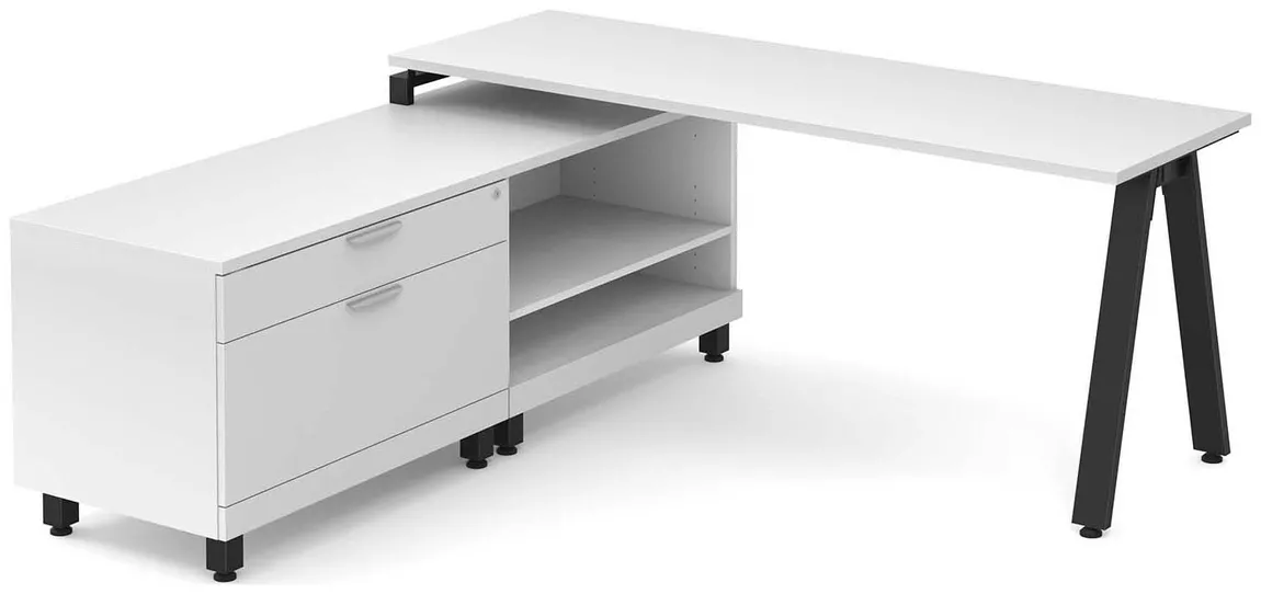 L Shaped Desk with Metal Legs