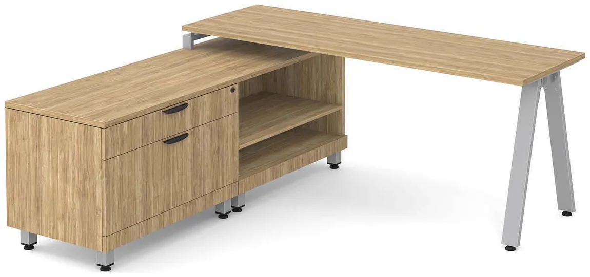 L Shaped Desk with Metal Legs