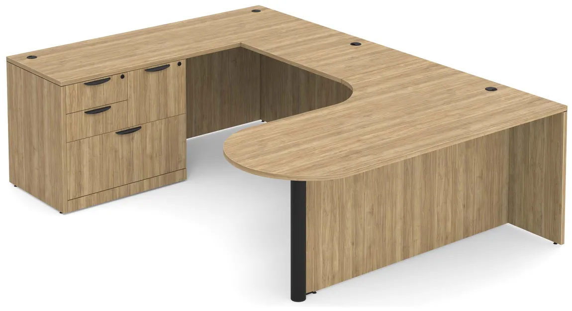 U Shaped Office Desk with Peninsula Extension