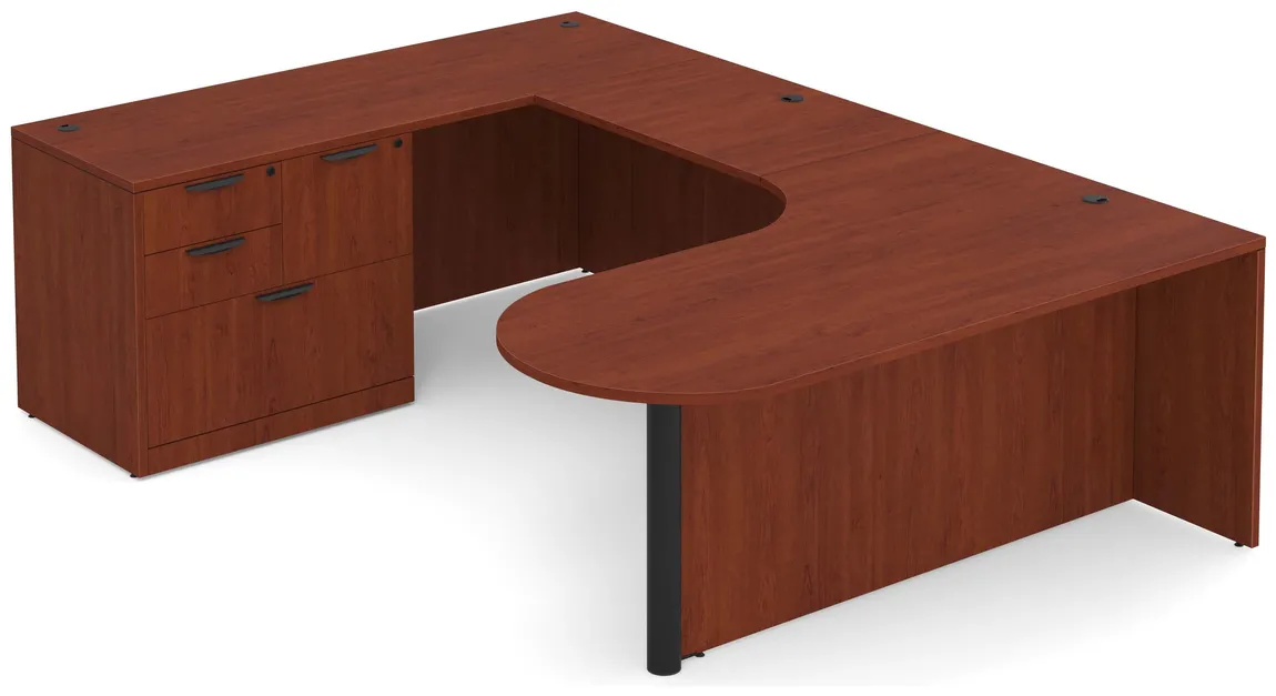 U Shaped Office Desk with Peninsula Extension