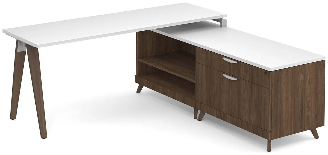 Modern L Shaped Desk with Storage