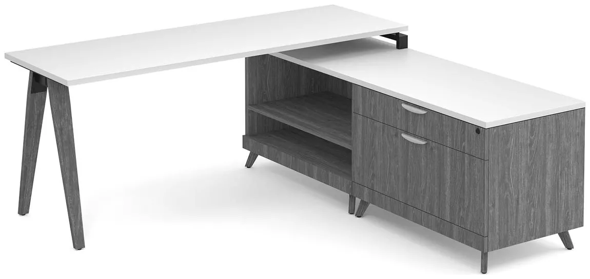 Modern L Shaped Desk with Storage