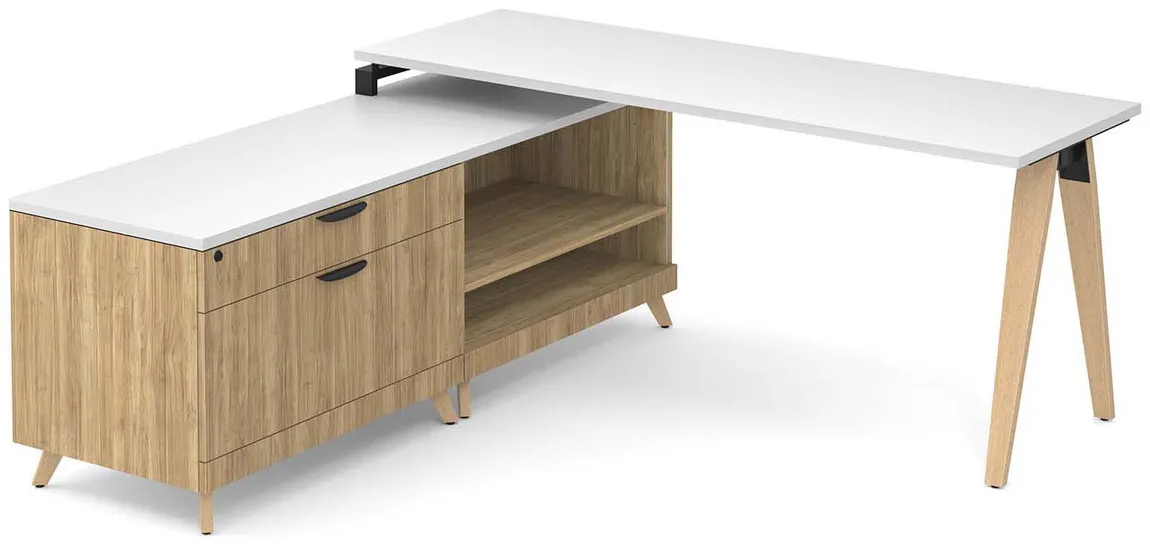 Modern L Shaped Desk with Storage