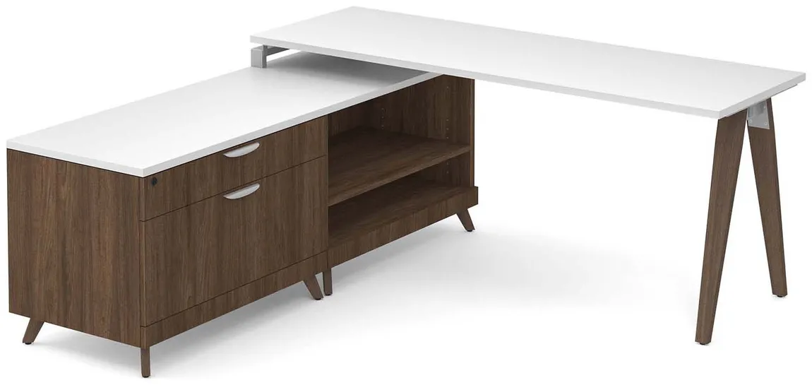 Modern L Shaped Desk with Storage