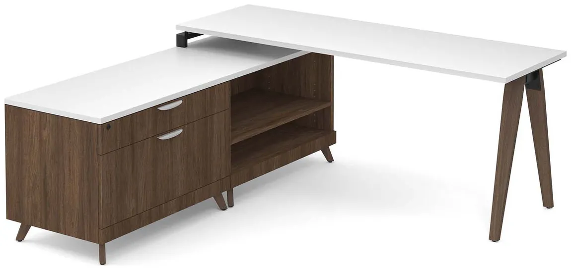 Modern L Shaped Desk with Storage